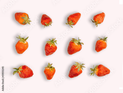 Fototapeta Naklejka Na Ścianę i Meble -  Raw strawberries on white background