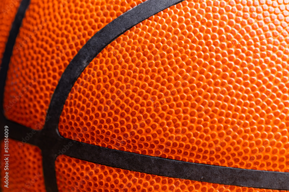 Obraz premium Texture of basketball skin close up