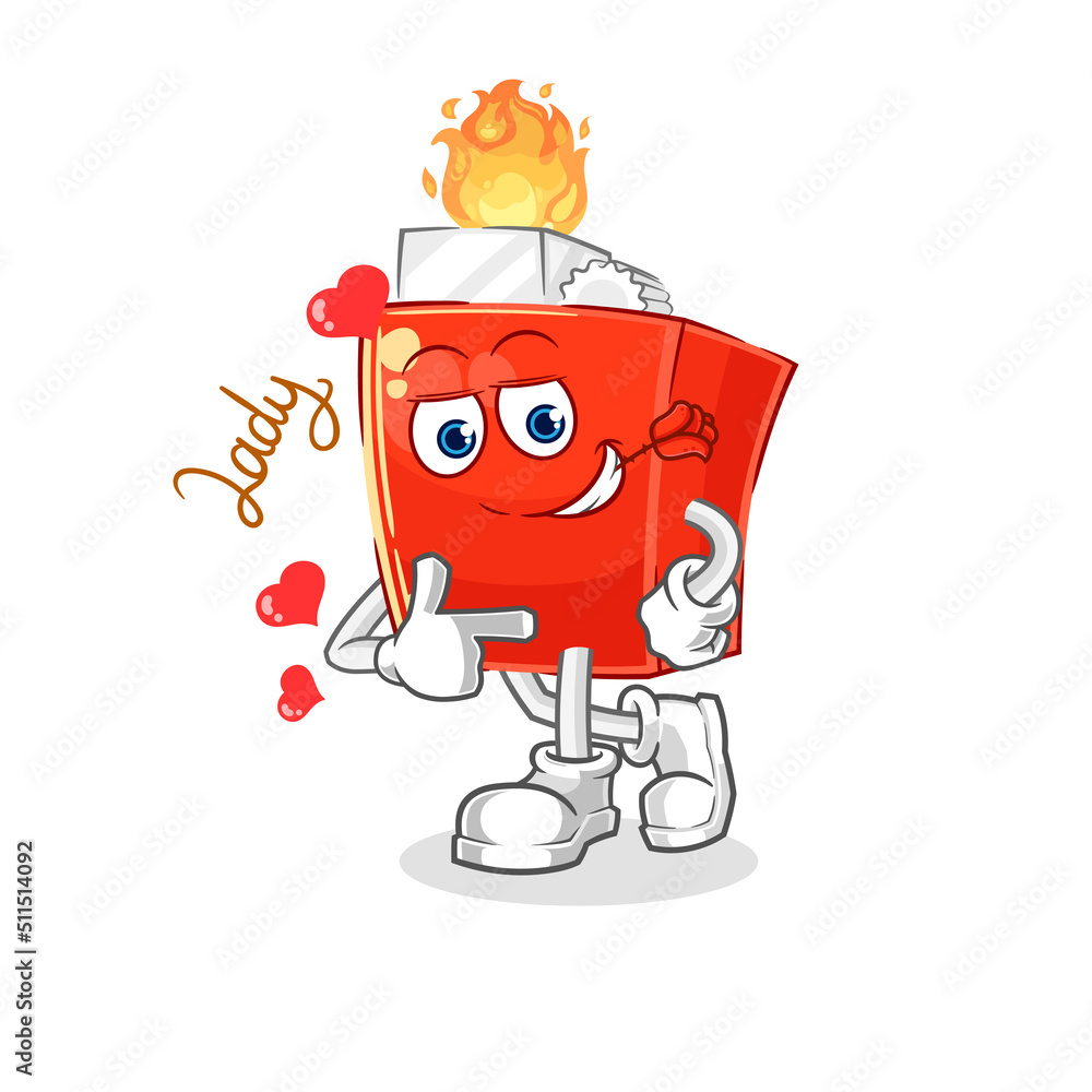 Obraz premium lighter flirting illustration. character vector