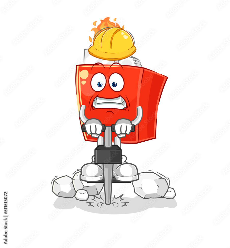 lighter drill the ground cartoon character vector lighter drill the ground cartoon character vector