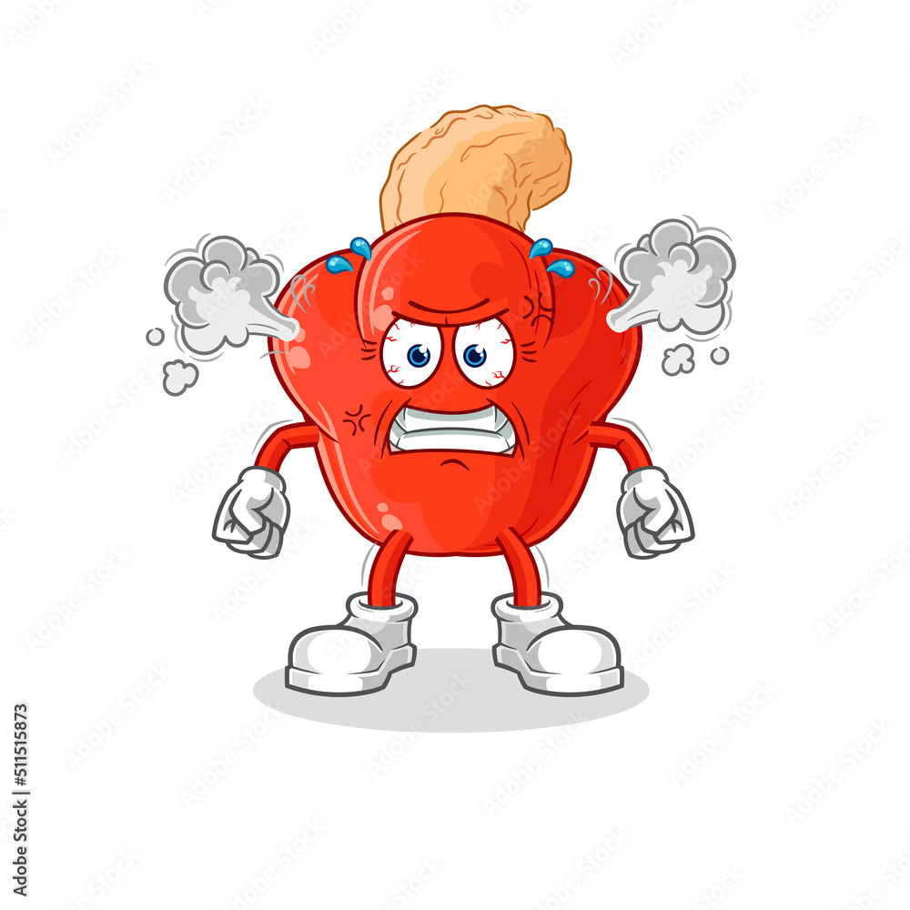 cashew fruit very angry mascot. cartoon vector cashew fruit very angry mascot. cartoon vector