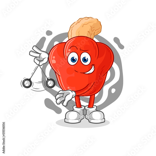 cashew fruit hypnotizing cartoon. cartoon mascot vector