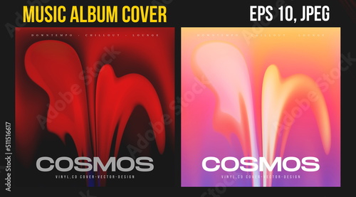 Music Album Cover for the Web Presentation. Colorful Vector Background. Abstract postcard set. Posters Template. Vinyl and CD DVD artwork design. Square banners, brochure, book. Electronic Music   
