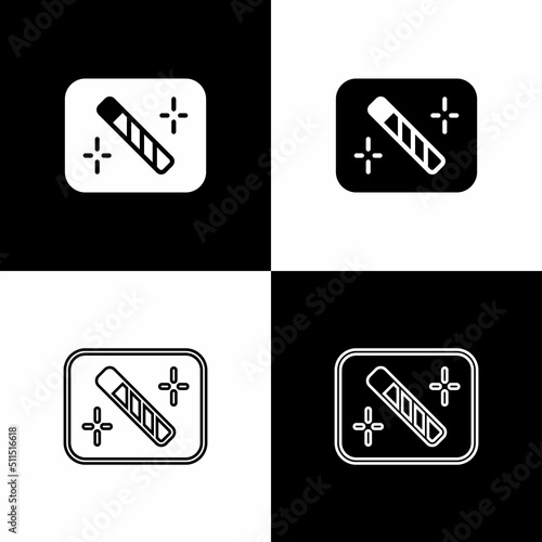 Set Photo retouching icon isolated on black and white background. Photographer, photography, retouch icon. Vector