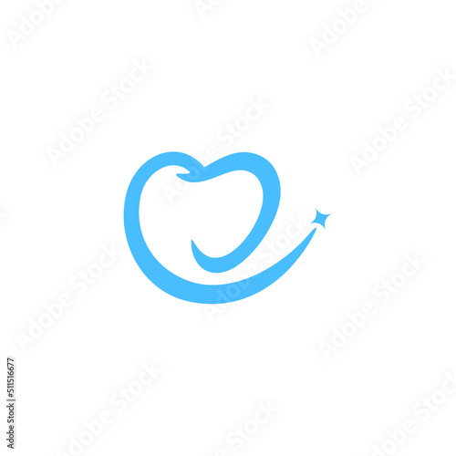 Happy Dental Heart Logo Vector
