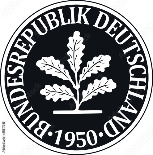 german mark coin year 1950 handmade silhouette design