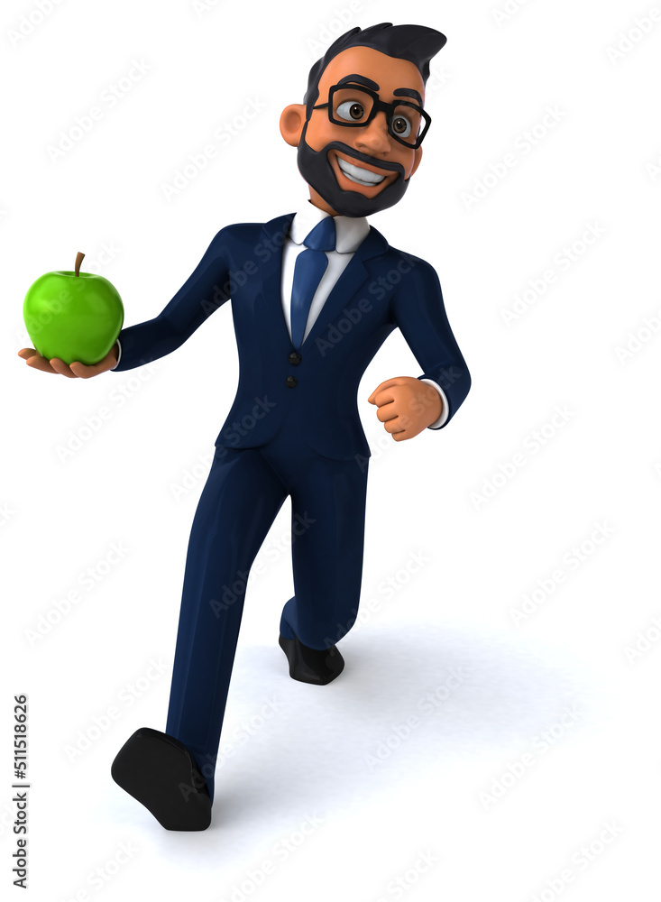 Fun 3D cartoon illustration of an indian businessman Fun 3D cartoon illustration of an indian businessman
