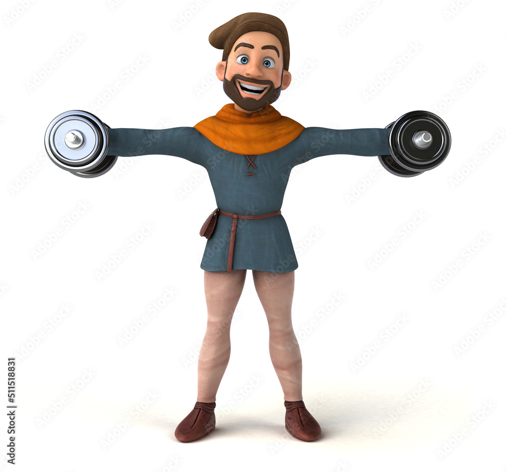 Fun 3D cartoon medieval man Fun 3D cartoon medieval man
