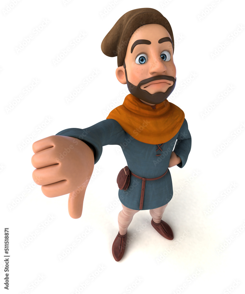 Fun 3D cartoon medieval man Fun 3D cartoon medieval man