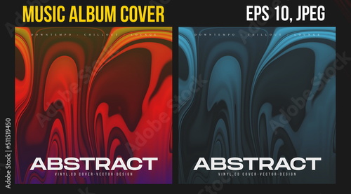 Music Album Cover for the Web Presentation. Colorful Vector Background. Abstract postcard set. Posters Template. Vinyl and CD DVD artwork design. Square banners, brochure, book. Electronic Music   