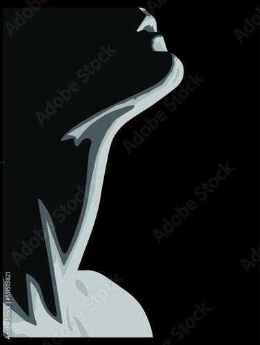 Woman line art Minimalist art, Printable Wall Art Illustrator Vector Poster postcard