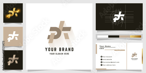 Letter PK or PA monogram logo