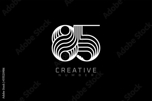 Number 85 Logo  modern and creative number 85 multi line style  usable for brand  anniversary and business logos  flat design logo template  vector illustration