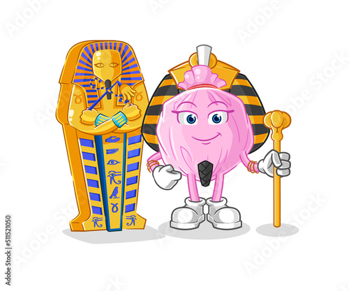 cute candy ancient egypt cartoon. cartoon mascot vector