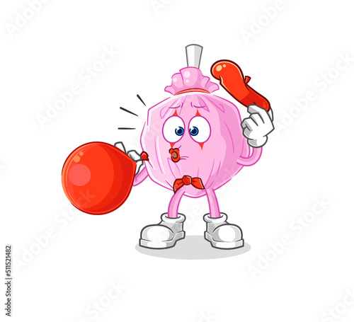 cute candy pantomime blowing balloon. cartoon mascot vector