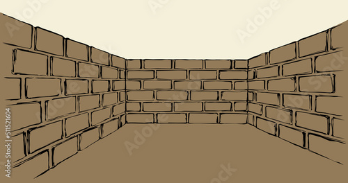 Vector drawing of dead end wall