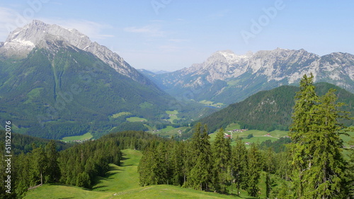 Panoramablick vom Hirscheck auf Hochkalter, großes Ochsenhorn, Stadelhorn Schottmal Horn und Hintersee