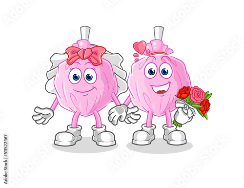 cute candy wedding cartoon. cartoon mascot vector