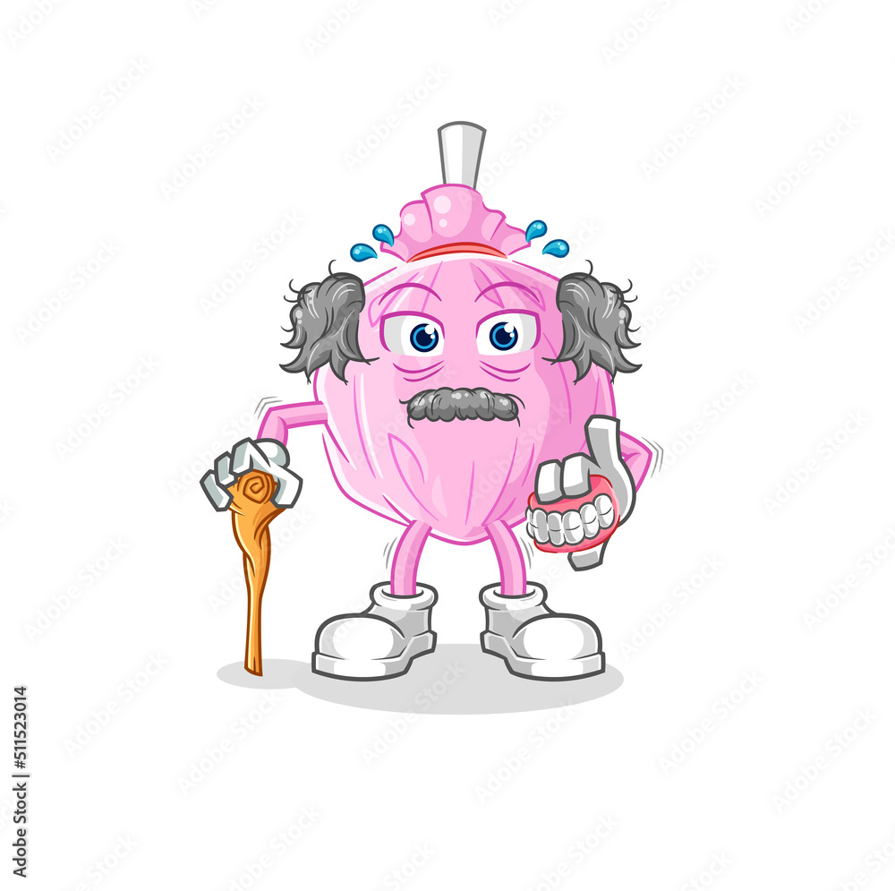 cute candy white haired old man. character vector