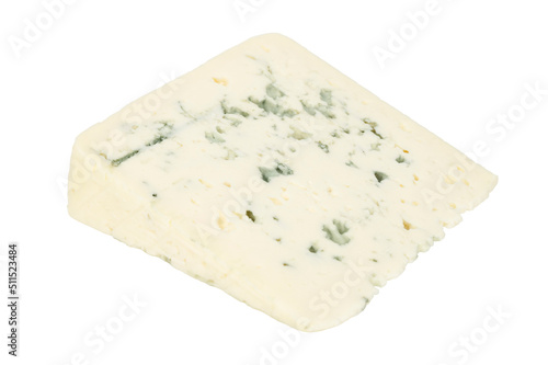 Blue blue cheese cut out on a white background.