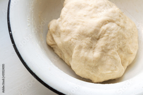 a piece of dough in a bowl