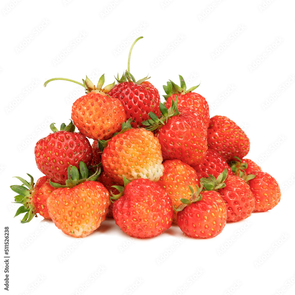 Ripe red strawberries on a white background. Ripe red strawberries on a white background.