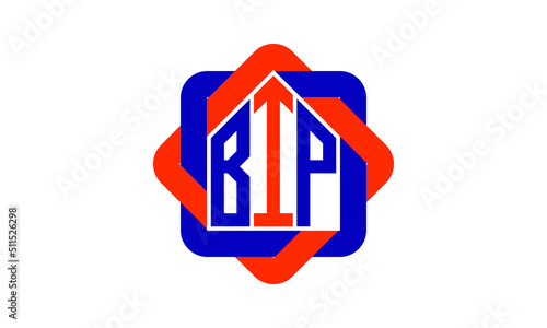 BIP three letter real estate logo with home icon logo design vector template | construction logo | housing logo | engineering logo | initial letter logo | minimalist logo | property logo |	
