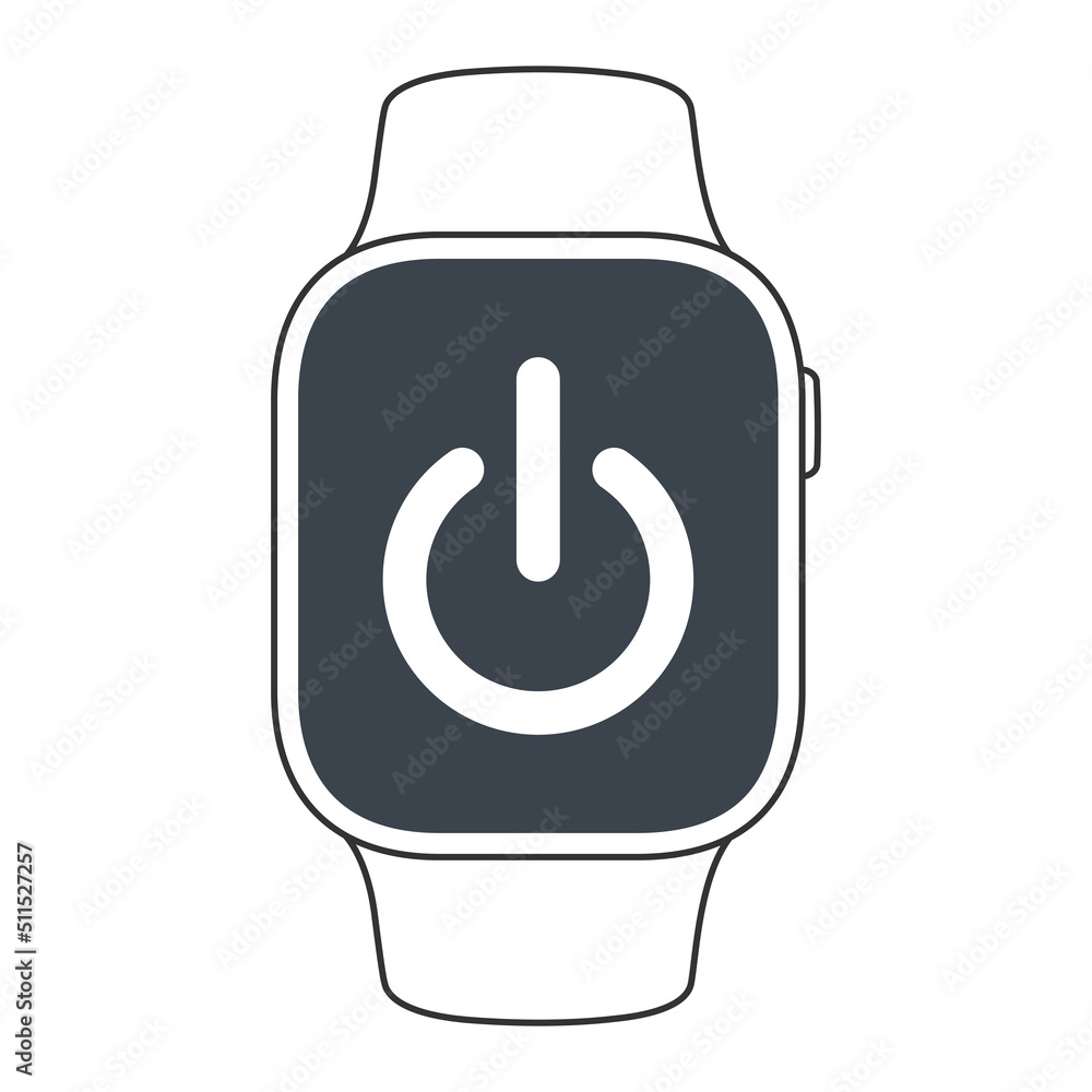 Smart watch with on off control screen mockup Smart watch with on off control screen mockup