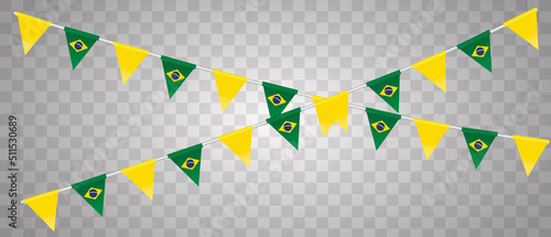 Brazil independence day 7 september realistic vector with balloons and brazil flag. Vector