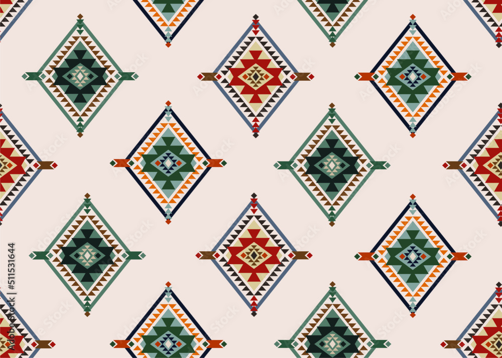 Ethnic tribal seamless pattern. Vector boho geometric mosaic. Aztec style. Ethnic tribal seamless pattern. Vector boho geometric mosaic. Aztec style.