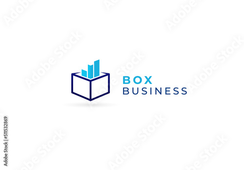 Creative trading growth out of Box marketing logo