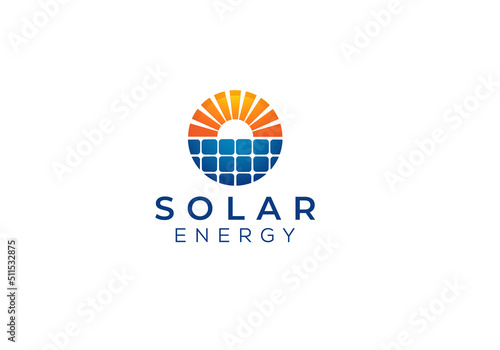 renewable solar energy logo concept