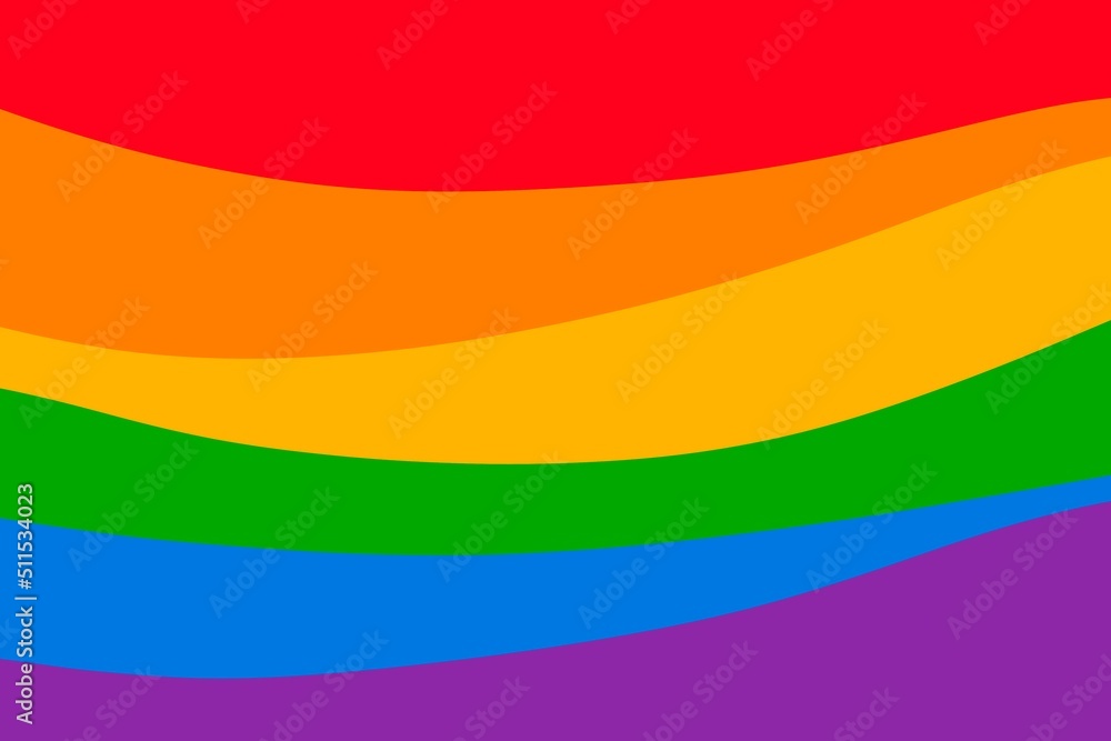 Abstract illustration of colorful pride flag in wave shape design for background wallpaper