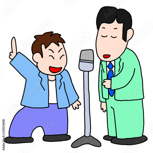 漫才をする男性たち