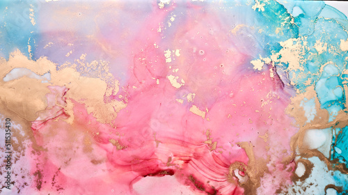 Colorful ink luxury abstract background, gold pink marble texture, fluid art ...
