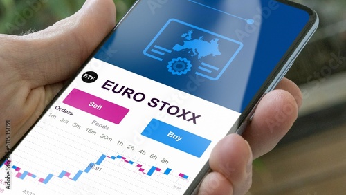 Invest in euro stoxx ETF, an investor buys or sell an EURO STOXX etf fund.