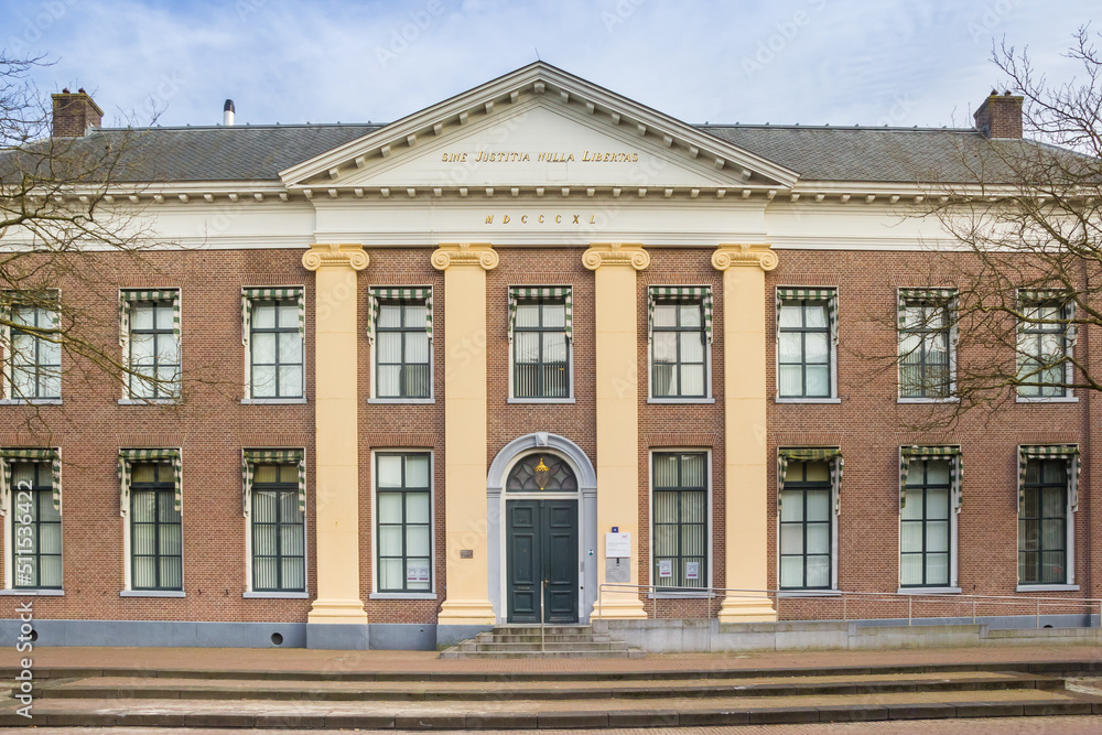 Front of the historic courthouse in Assen, Netherlands