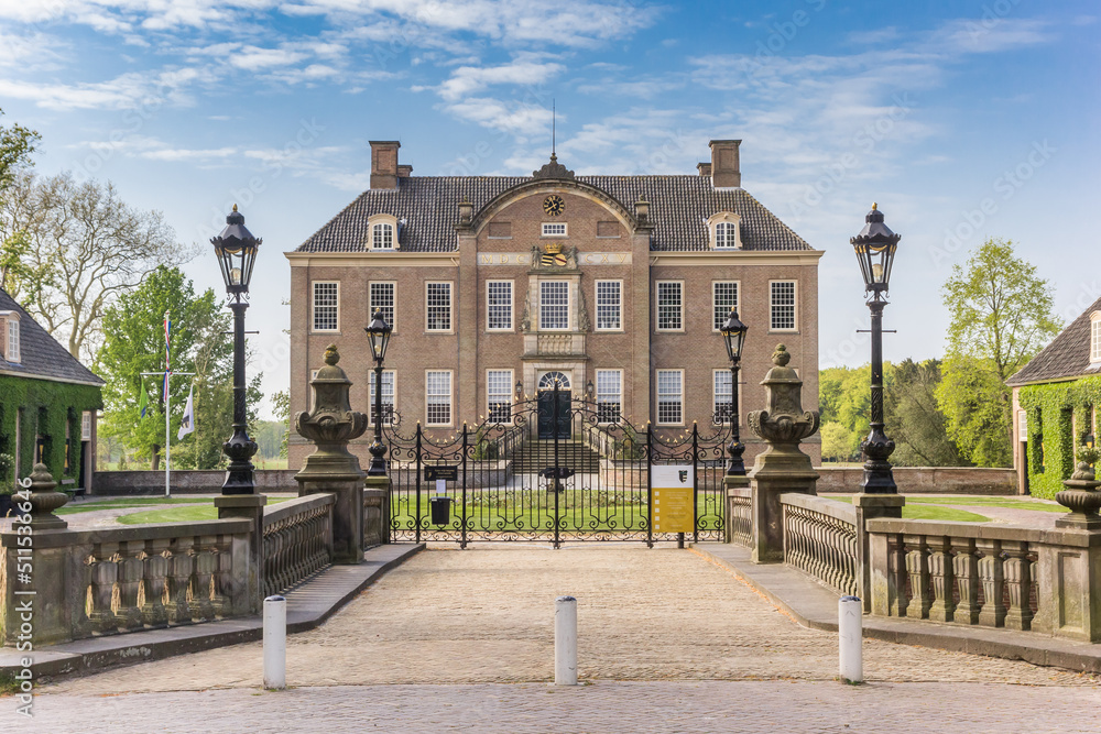 Entrance to the historic Eerde castle in Ommen, Netherlands
