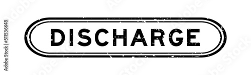 Grunge black discharge word rubber seal stamp on white background