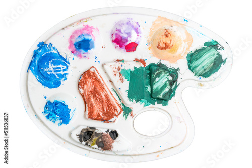 Obraz na płótnie Art palette with stains of watercolor paint