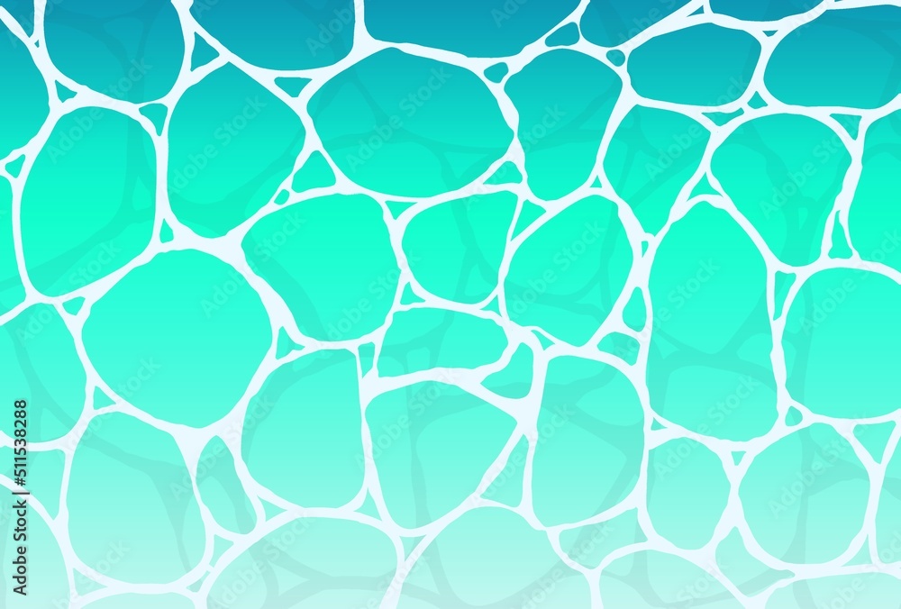 透き通った美しい海　イラスト　緑