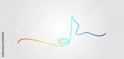 Continuous line of hand drawn music notes, vector illustration