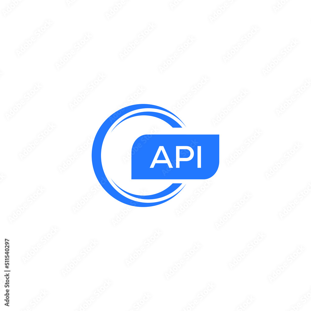 API letter design for logo and icon.API typography for technology ...