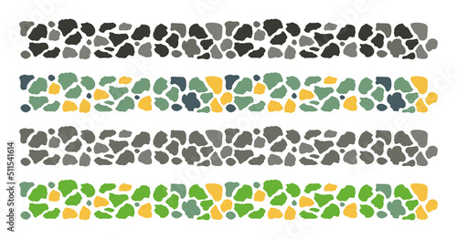 Natural stone mosaic. Sandstone garden design.  footpath or wall of the house decor. Vector.
