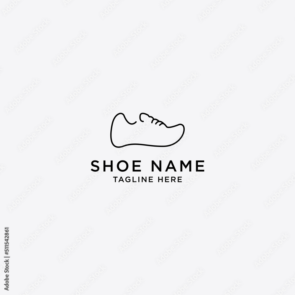 Obraz premium Template line art abstract shoes logo design vector icon symbol illustration
