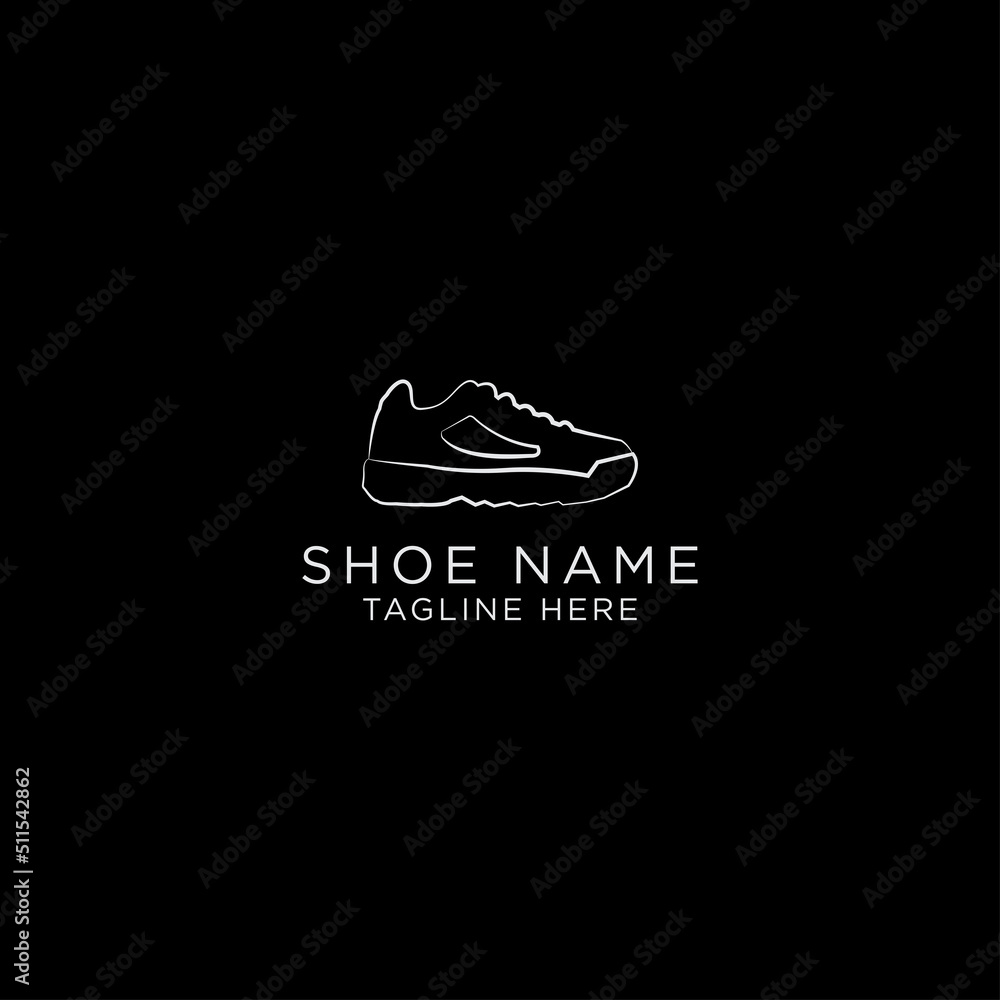 Fototapeta premium Template line art abstract shoes logo design vector icon symbol illustration