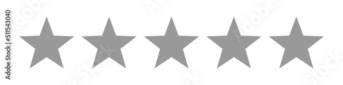 Five grey silver stars product rating review icon vector image. 