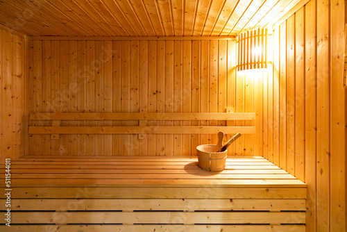 Small home wooden sauna  spa room. Relax in a hot sauna.