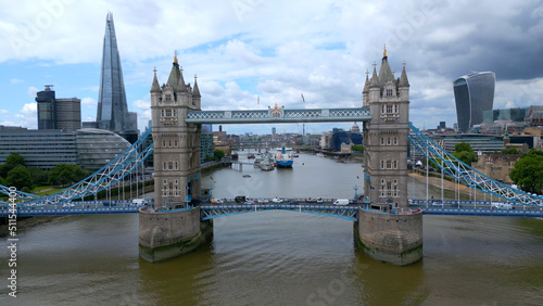 London Tower Bridge  River Thames and City of London from above - travel photography