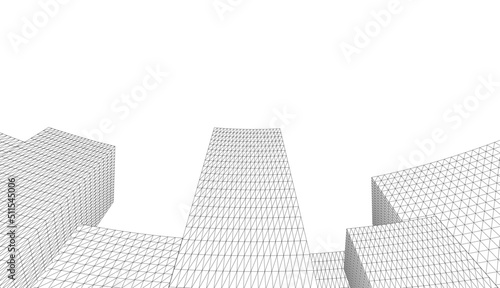 Abstract modern architecture 3d illustration